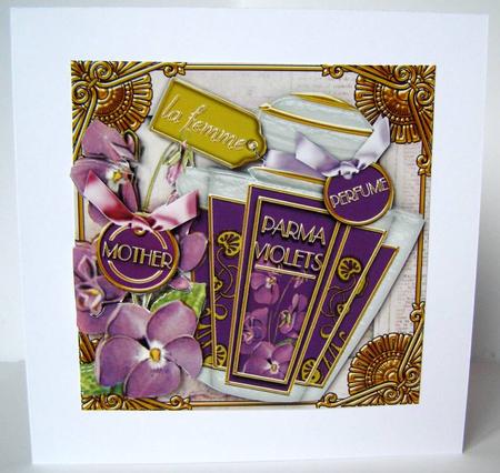 Art Deco Violets Perfume Mother Decoupage Step-bystep by Margaret McCartney
