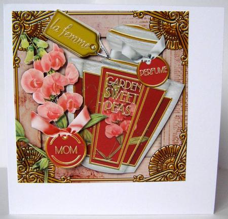 Art Deco Sweet Peas Perfume Mother Decoupage Step-bystep by Margaret McCartney