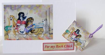 Rock Cats Band Pyramid Topper and Gift Tag by Margaret McCartney