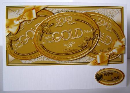 Gold Soap Trio Gift Box Dl Decoupage Step-by-step Sheet by Margaret McCartney