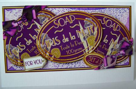 Purple Night Iris Soap Trio Dl Decoupage Step-by-step Sheet by Margaret McCartney