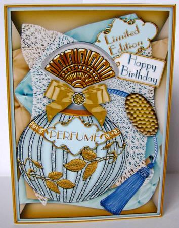 Aquamarine Perfume 7x5inch Folded Quick Card by Margaret McCartney