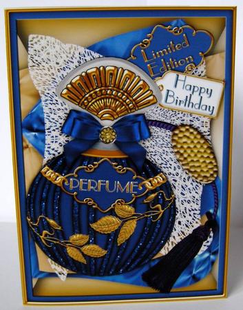 Blue Sapphire Perfume 7x5inch Folded Quick Card by Margaret McCartney