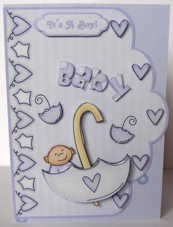 Bundle of Joy - Boy Scallop Edge Card Front by Margaret McCartney