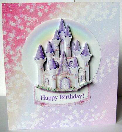 Fairy Castle Shaker Glitter Globe or 3D Shaped Card by Margaret McCartney
