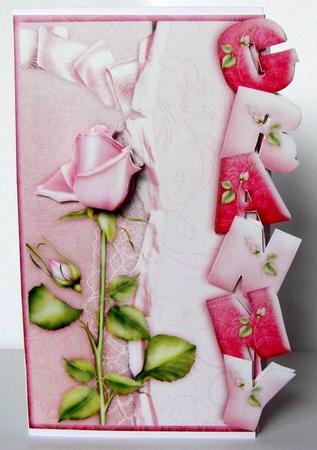 Rose for Granny Over the Side Card by Margaret McCartney