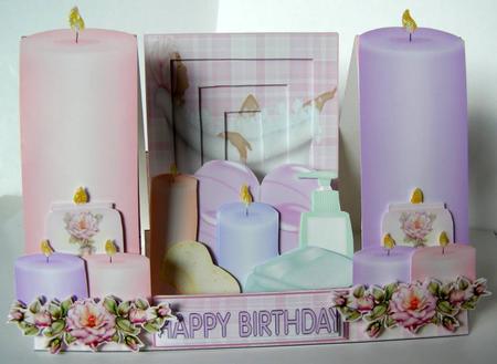 Birthday Pamper Yourself Decoupage Stepper Card Kit by Margaret McCartney