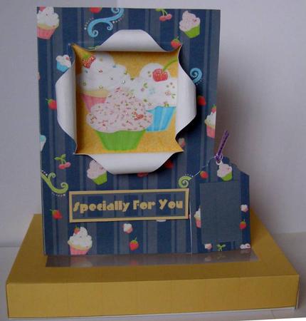 Open Front Cupcake Card by Margaret McCartney