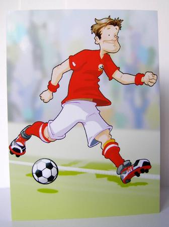 Football Dude Basic Red and White A4. by Margaret McCartney