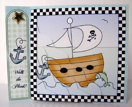 Pirates Ahoy!! Quick Card Wavy Corner Side Stacker Topper by Margaret McCartney