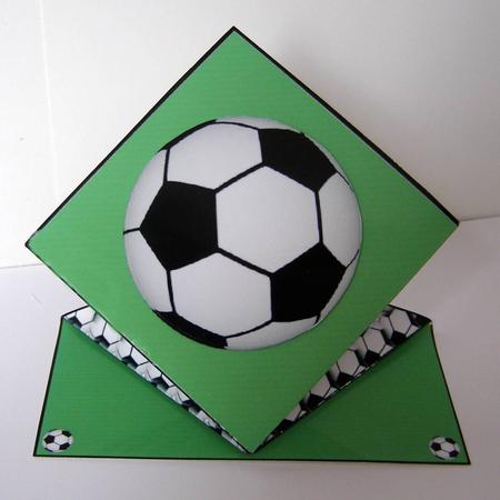 Football Crazy Pop Up Spring Diamond Top Card by Margaret McCartney