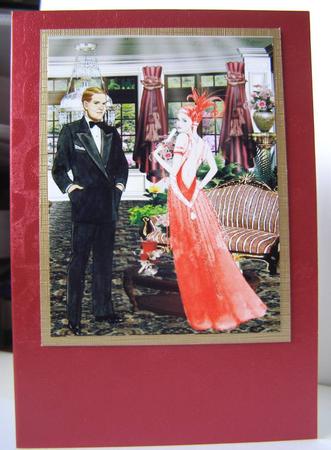 A4 Lady in Red by Margaret McCartney