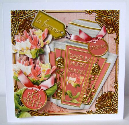 Honeysuckle Perfume Best Wishes Decoupage Step by Step Sheet by Margaret McCartney