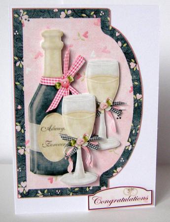 Champagne Celebration Shaped Card by Margaret McCartney