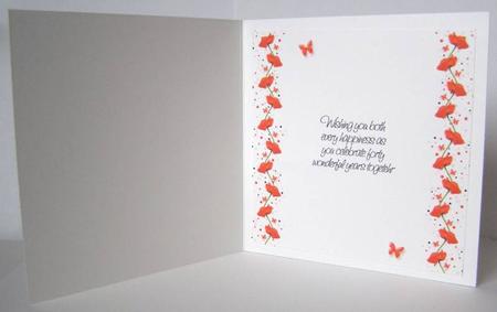 Poppy & Butterfly Wishes Ruby Anniversary Insert 8x8 Inch by Margaret McCartney