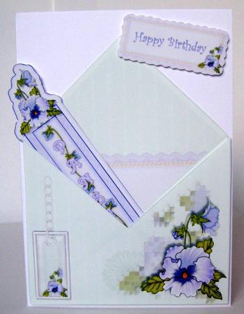 Mint Pansy Envelope by Margaret McCartney