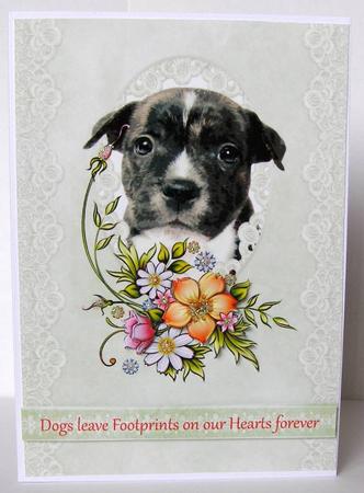 Puppy & Flowers Topper by Margaret McCartney