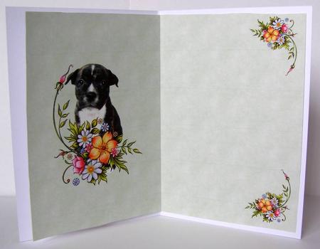 Puppy & Flowers Insert Plain by Margaret McCartney