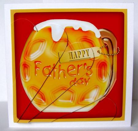 Mines a Pint Fathers Day Quick Card N Fan Pyramage Topper by Margaret McCartney