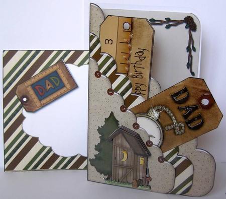 Dad Birthday Scalloped Pocket Card & Envelope by Margaret McCartney