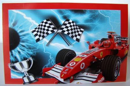 Red Formula 1 Car Decoupage by Margaret McCartney
