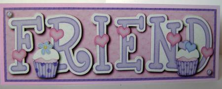 Cupcake Friend Large Dl Word Card with Decoupage by Margaret McCartney
