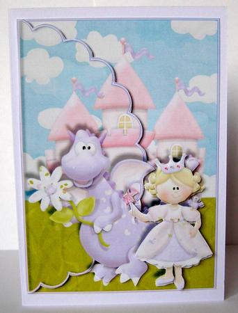 Dragon and the Princess Scalloped Edge Envelope Card by Margaret McCartney