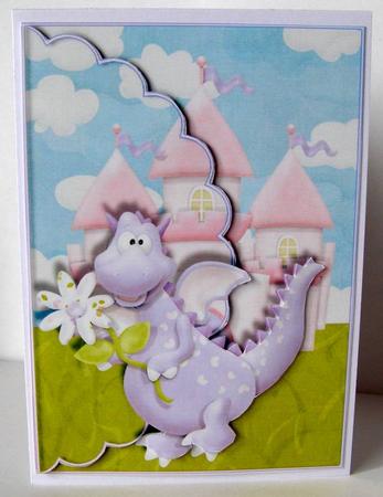Fairytale Dragon Scalloped Edge Envelope Card by Margaret McCartney