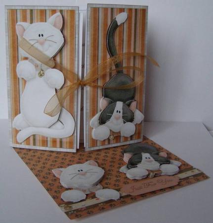 Kitty Easel Twist Gatefold Card Kit by Margaret McCartney