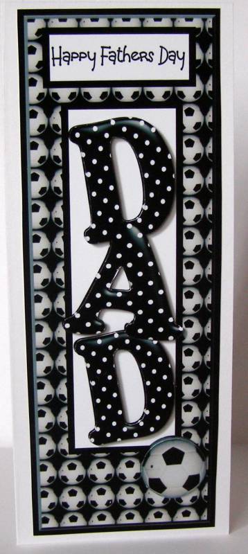 Footy Dad Large Dl Quick Card with Decoupage by Margaret McCartney