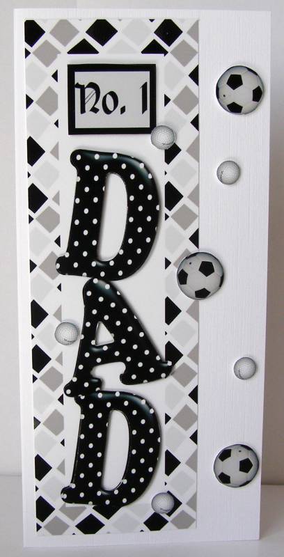 Sports Mad Dad Large Dl Quick Card with Decoupage by Margaret McCartney
