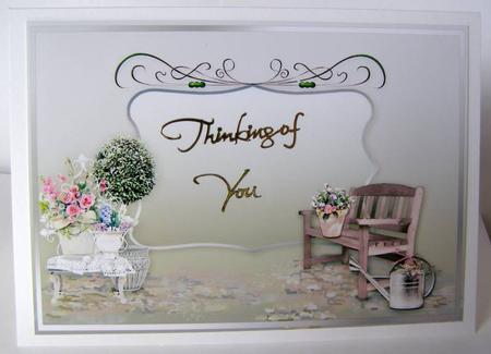 Bench Summer Gardening A4 Landscape (tent) Insert Plate by Margaret McCartney