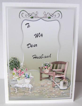 Bench Summer Gardening A4 Portrait Insert Plate by Margaret McCartney