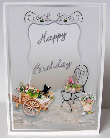 Wheelbarrow Summer Gardening A4 Portrait Insert Plate by Margaret McCartney