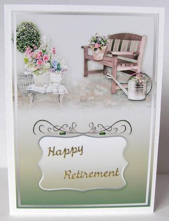 Bench Summer Gardening A5 Landscape (tent) Insert by Margaret McCartney