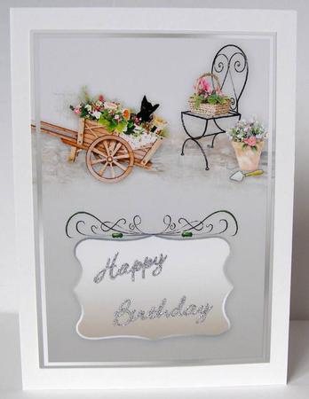 Wheelbarrow Summer Gardening A5 Landscape (tent) Insert by Margaret McCartney