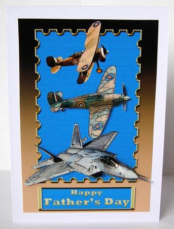 Old and New Fighter Plane Card Front by Margaret McCartney