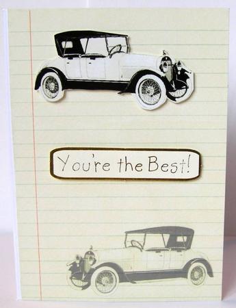 Vintage Car Lined Background Paper by Margaret McCartney