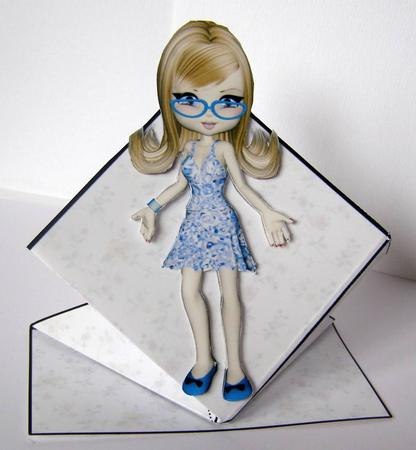 Sexy Specs in Blue Pop Up Spring Card by Margaret McCartney