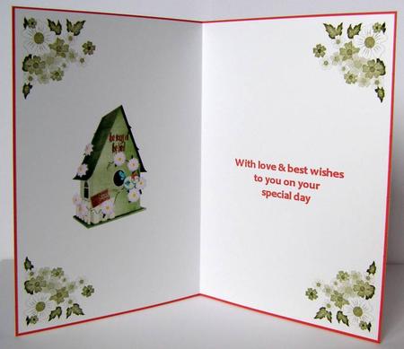 Birdie House Cardmaking Insert by Margaret McCartney