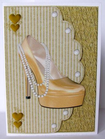 Golden Shoe Envelope Card by Margaret McCartney