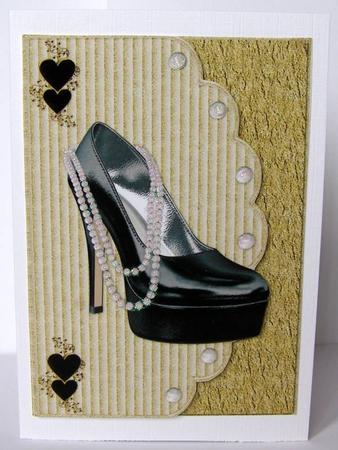 Black Shoe Envelope Card by Margaret McCartney