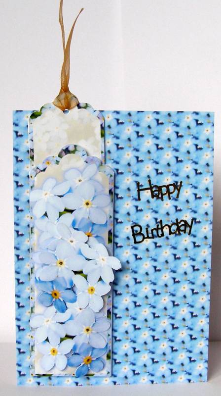 Forget Me Nots Bookmark and Pocket by Margaret McCartney