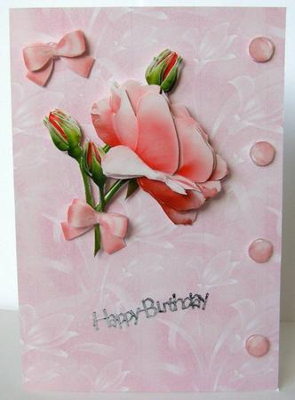 Coral Rose 3D Decoupage Sheet by Margaret McCartney