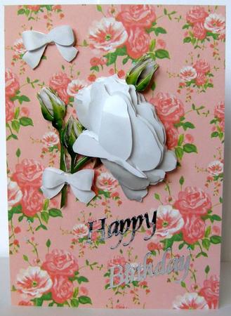 White Rose 3D Decoupage Sheet by Margaret McCartney