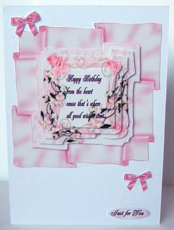 Pink Ribbon Framed Birthday by Margaret McCartney