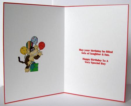 Birthday Monkey Insert by Margaret McCartney