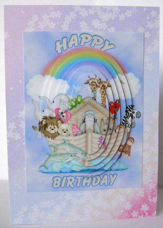 Noah's Ark Oval Pyramid Card by Margaret McCartney