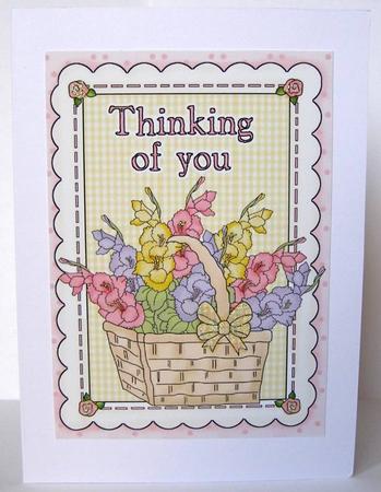 A Basket of Flowers, Thinking of You,a4 by Margaret McCartney