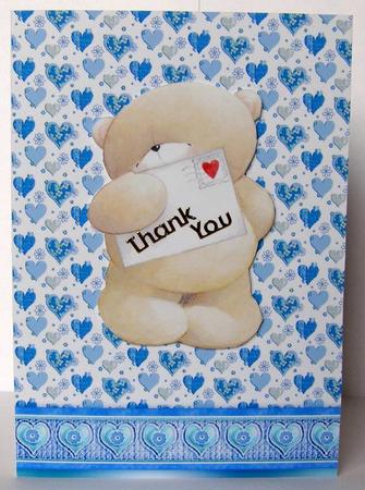 Blue Pretty Hearts with a Hearts Border by Margaret McCartney